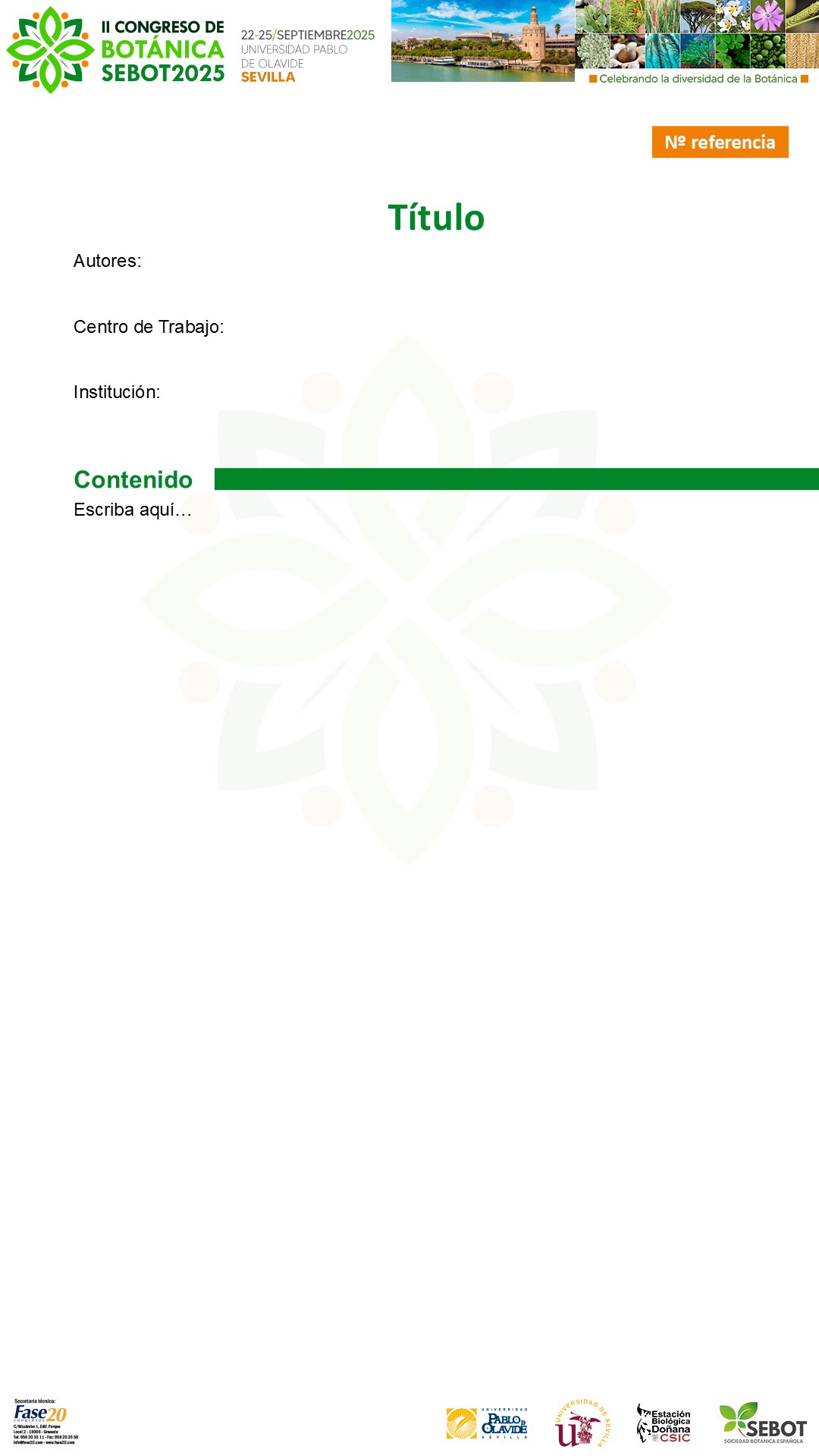 II CONGRESO ESPAÑOL DE BOTÁNICA SEVILLA 2025 - Plantilla